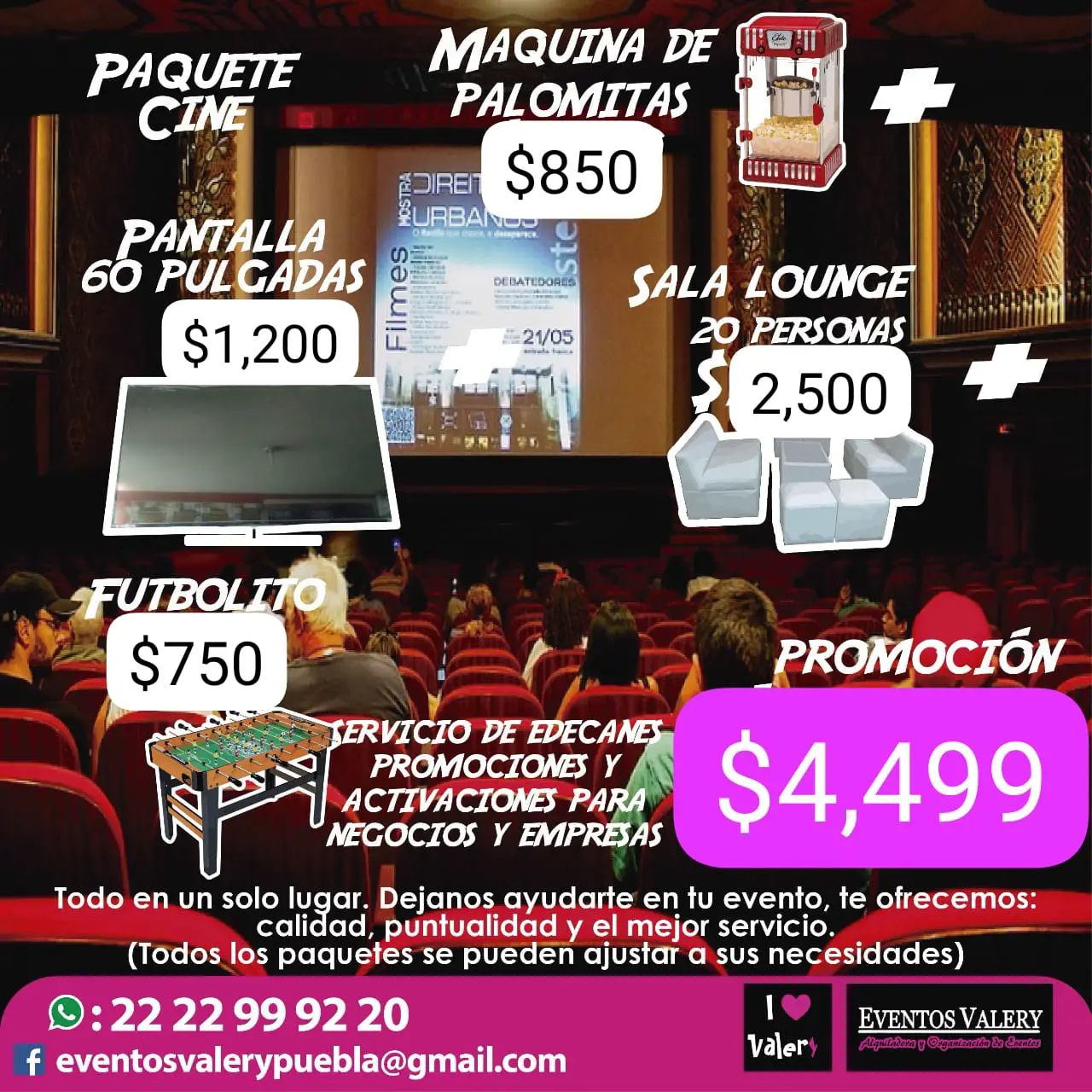 IMG-20230814-WA0047 Paquete cine, sala lounge, edecanes, eventos Valery
