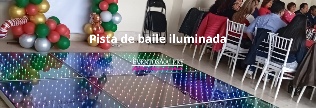 Banner Pista de baile iluminada Renta de toro mecánico