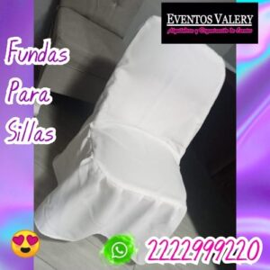 Funda para silla metalica acojinada color blanco