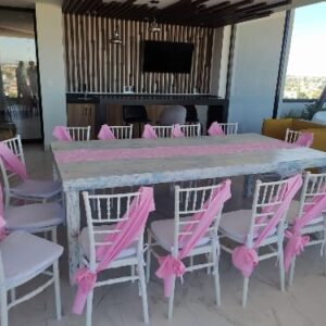 Liston para silla rosa pastel