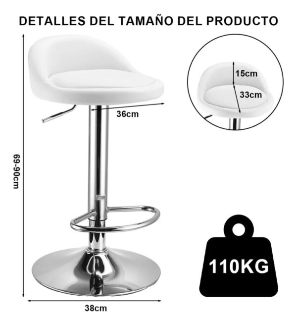 banco  alto giratorio nuevo - Imagen 4